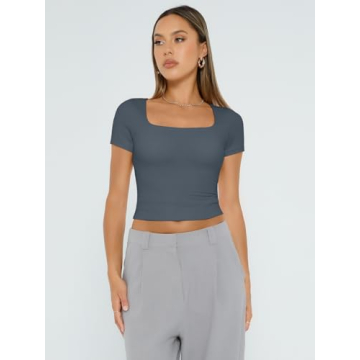 Trendy Queen Square Neck Crop Tops for Women - Stylish and Comfy