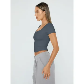 Trendy Queen Square Neck Crop Tops for Women - Stylish and Comfy