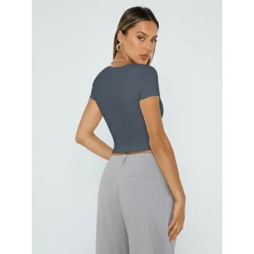 Trendy Queen Square Neck Crop Tops for Women - Stylish and Comfy