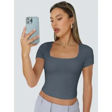 Trendy Queen Square Neck Crop Tops for Women - Stylish and Comfy