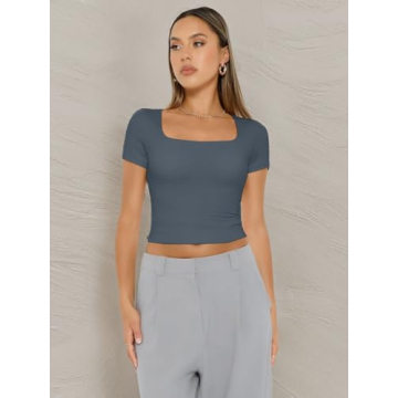 Trendy Queen Square Neck Crop Tops for Women - Stylish and Comfy