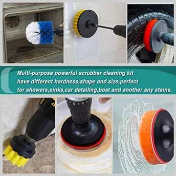 JUSONEY 38-Piece Drill Brush Cleaning Kit for All Surfaces