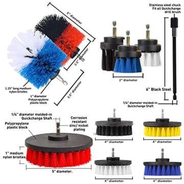 JUSONEY 38-Piece Drill Brush Cleaning Kit for All Surfaces