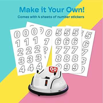 Kidzone 6V Electric Ride On Bumper Car for Kids & Toddlers 1.5-6 Years Old, DIY Sticker Baby Bumping Toy Gifts W/Remote Control, LED Lights & 360 Degree Spin, ASTM Certified