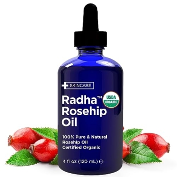 Radha Beauty Organic Rosehip Oil 4oz - Multi-Use Hydrating Oil
