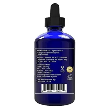 Radha Beauty Organic Rosehip Oil 4oz - Multi-Use Hydrating Oil