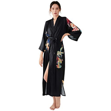 Escalier Women’s Floral Silk Kimono Robe - Luxurious Comfort