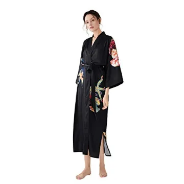 Escalier Women’s Floral Silk Kimono Robe - Luxurious Comfort