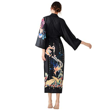 Escalier Women’s Floral Silk Kimono Robe - Luxurious Comfort