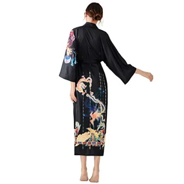 Escalier Women’s Floral Silk Kimono Robe - Luxurious Comfort