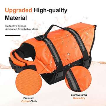 EMUST Dog Life Preserver, Dog Flotation Vest for Swimming, Beach Boating with High Buoyancy, Dog Flo...