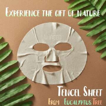 U-NEED 100 pcs Korean Face Sheet Mask (10 Types x 10 pcs) Natural Facial Mask Sheet | Tencel | Skin Care | Made in Korea | Moisturizing & Tightening | Pigment Balancing