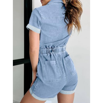 Stylish Cicy Bell Women's Summer Denim Jumpsuit