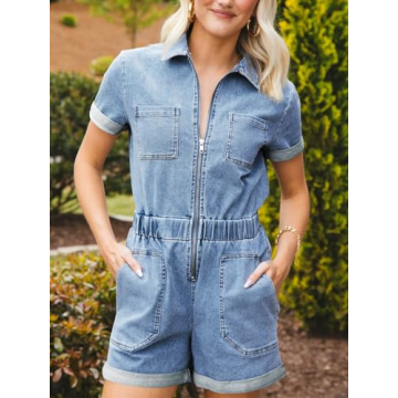 Stylish Cicy Bell Women's Summer Denim Jumpsuit