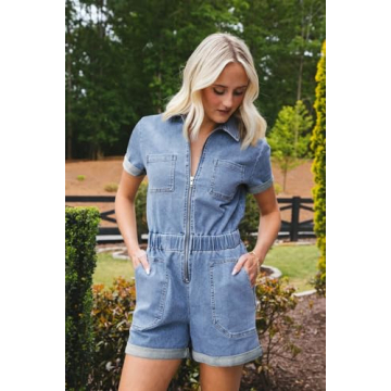 Stylish Cicy Bell Women's Summer Denim Jumpsuit
