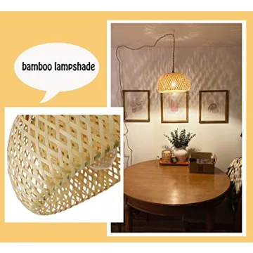 Stylish Plug-in Pendant Light with Dimmable Switch