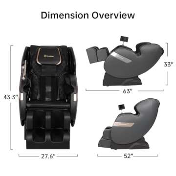 Real Relax 2024 Massage Chair of Dual-core S Track, Full Body Massage Recliner of Zero Gravity with APP Control, Black and Gray