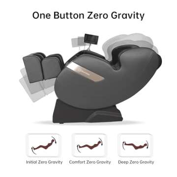 Real Relax 2024 Massage Chair of Dual-core S Track, Full Body Massage Recliner of Zero Gravity with APP Control, Black and Gray