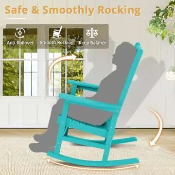 LUE BONA Outdoor Rocking Chair, HDPS Poly Rocking Chair Set