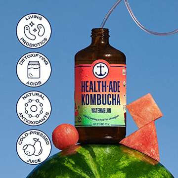 Health-Ade Kombucha Tea Organic Drink, Fermented Tea with Living Probiotics, Detoxifying Acids, Supports Gut Health, Non-GMO, Vegan, Gluten Free, 6 Pack (16 Fl Oz Bottles), Sampler Pack