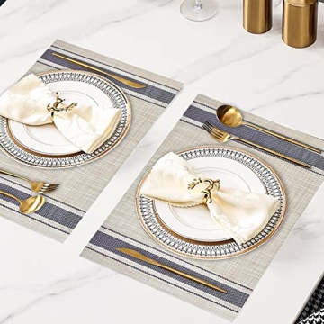 DACHUI Elegant Woven Placemats Set of 6 for Stylish Dining