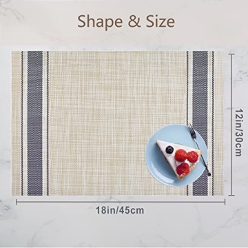 DACHUI Elegant Woven Placemats Set of 6 for Stylish Dining