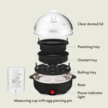 Electric Egg Cooker - 7 Egg Capacity with Auto Shut Off