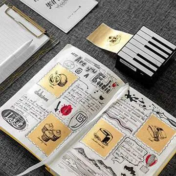 Phomemo 6 Roll Adhesive Thermal Sticker Paper, Clear/Semi-transparent/Gold Glitter Thermal Paper, for Phomemo M02/M02 Pro/M02S/M03/M03AS/M04S Bluetooth Thermal Pocket Printer, 50mm-53mm Width