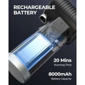 Koonie Cordless Air Duster, Battery Operated Computer Cleaning Duster, Portable Replaces Compressed Air Cans, 8000mAh 10W Fast Charging Air Blower, No Gas for Computer Keyboard, Car, Pet House