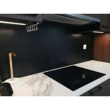 Miscasa Peel and Stick Black Tile Backsplash for Kitchen