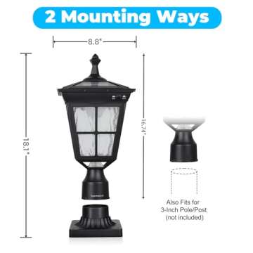 Kemeco ST4311AQ Solar Post Light for Elegant Outdoor Use
