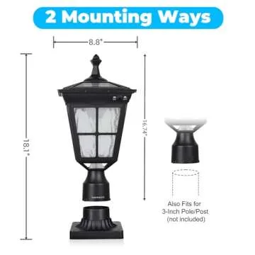 Kemeco ST4311AQ Solar Post Light for Elegant Outdoor Use