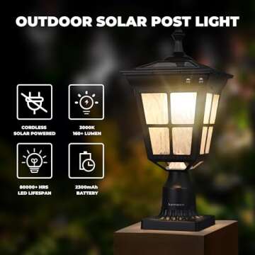 Kemeco ST4311AQ Solar Post Light for Elegant Outdoor Use