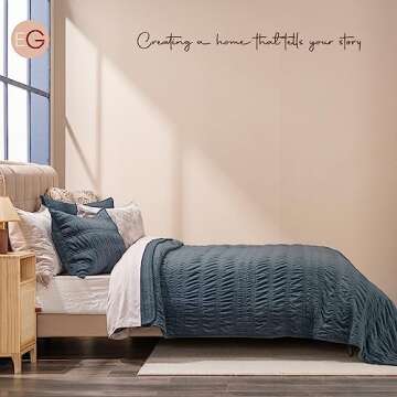 EVERGRACE Velvet Quilt Queen Size, Luxury Velvet Bedding Set, Ultra Soft Ruched Quilt Sets, Lightweight Velvet Comforter Set, Vintage Textured Velvet Bedspread Coverlet with 2 Shams, Stormy Blue