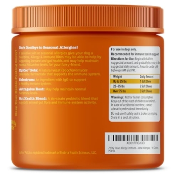 Zesty Paws Allergy Relief Chews for Dogs - 90ct