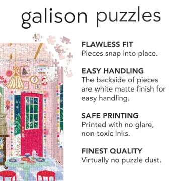 Galison Gingerbread Cottage – 500 Piece Joy Laforme House Shaped Jigsaw Puzzle Featuring Beautiful Artwork of A Christmas Gingerbread Bakery