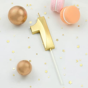 CAKE CODE Diamond Gold 1 Number Birthday Candles