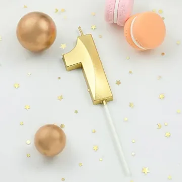 CAKE CODE Diamond Gold 1 Number Birthday Candles