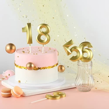 CAKE CODE Diamond Gold 1 Number Birthday Candles