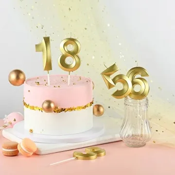 CAKE CODE Diamond Gold 1 Number Birthday Candles