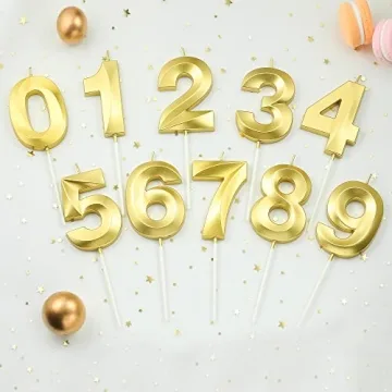 CAKE CODE Diamond Gold 1 Number Birthday Candles