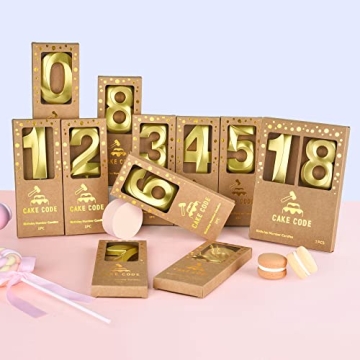 CAKE CODE Diamond Gold 1 Number Birthday Candles