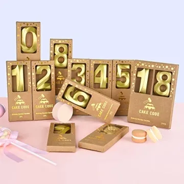 CAKE CODE Diamond Gold 1 Number Birthday Candles