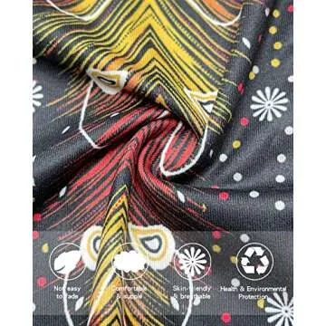 QIANXIZHAN Women's Harem Pants, High Waist Yoga Boho Trousers with Pockets Black Flower M