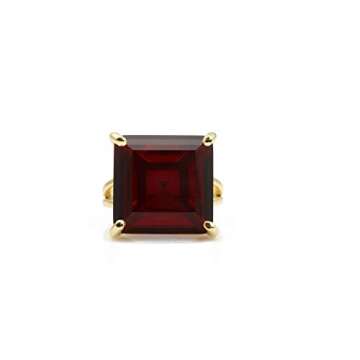 Bold Square Garnet Stone Ring in 14k Gold - Custom Rings for Women - Handmade Statement Ring, Engagement, Wedding, Party Fashion for Women - Choose Ring Size and Material