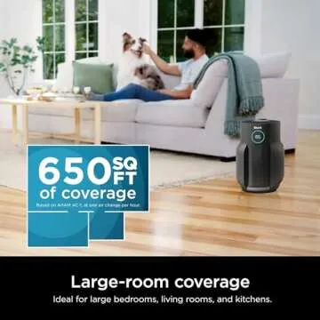 Shark Air Purifiers for Home Large Room with NeverChange Air Filter, 5 Year HEPA Filter, Covers 650 ...