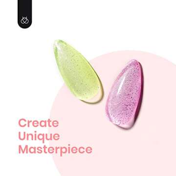 Beetles Gilitter Jelly Gel Nail Polish, 6pcs Rainbow Crystal Glitter Blue Green Purple Color Gel Polish See Through Nail Soak Off Nail Polish Uv Gel Manicure Kit Nail Art Design DIY Home