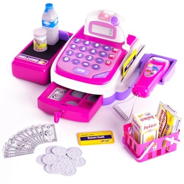 CifToys Cashier Toy Cash Register Playset | Pretend Play Set for Kids | Colorful Children’s Superm...