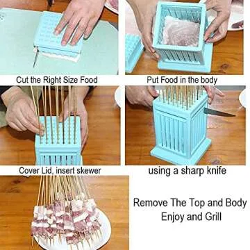 COOSKIN BBQ Skewers Tool Makes 49 Skewers in Minutes