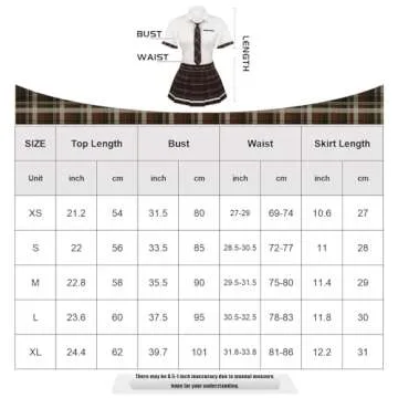 paloli Women Schoolgirl Costumes Lingerie Set Student Roleplay Outfit With Plaid Mini Skirt